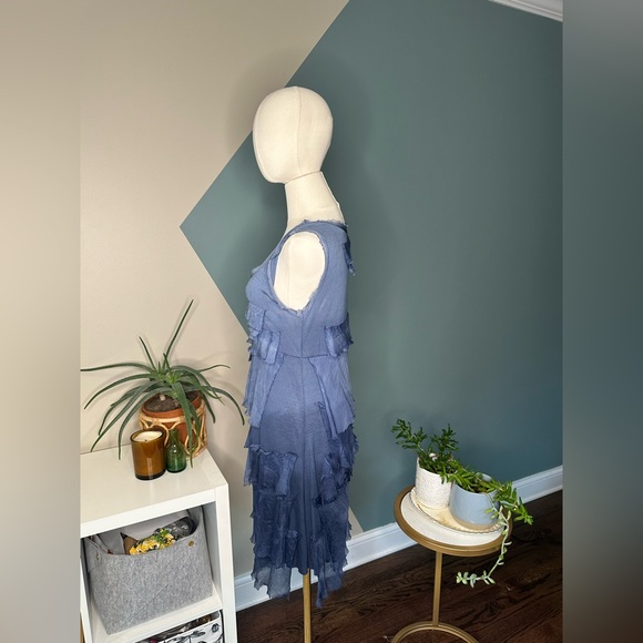 Italian Silk Blend Boho Dress Y2K Layered Asymmetrical Sleeveless Artsy Size S - Picture 3 of 12